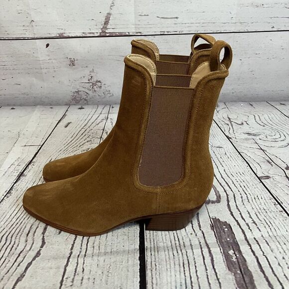 Veronica Beard Boots Womens 7M Lada Chelsea‎ Pull On Caramel Brown - Picture 3 of 10